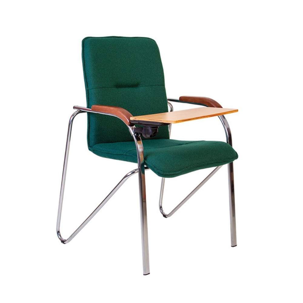 Scaun de vizitator cu masuta rabatabila Samba T-wood 1.031, verde inchis, textil ZT-22