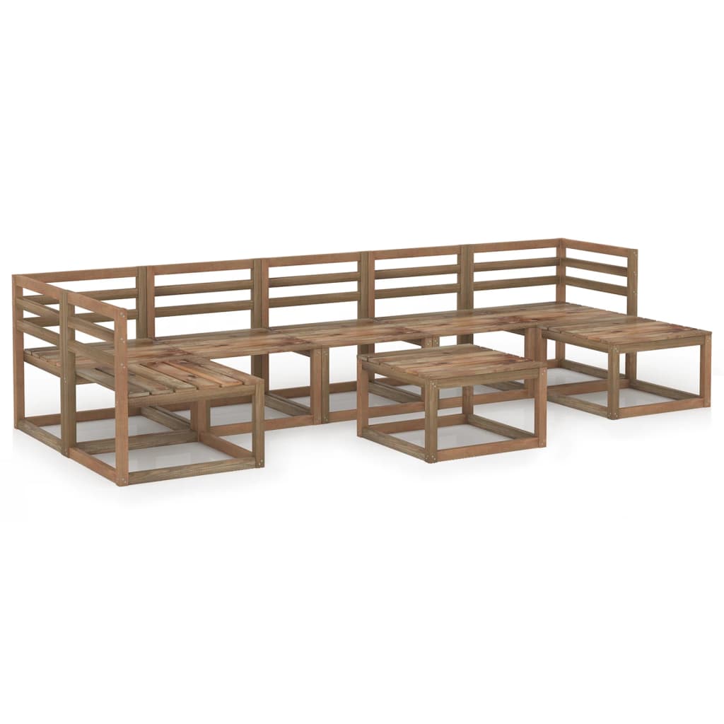 Set mobilier de gradina 8 piese set canapea cu masuta de cafea, vidaXL, Lemn de pin tratat, Maro