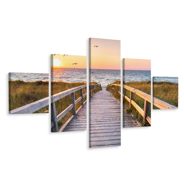 Tablou 5 Piese Chei Soare PEISAJ 3D 250cm x 150cm Soare, Decorative, Creative decor, Modern design