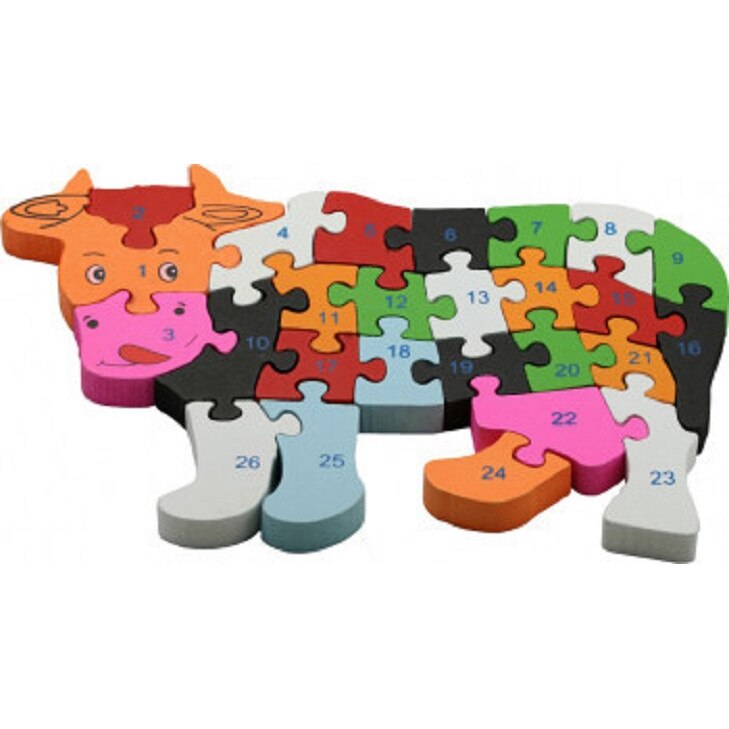 Puzzle din lemn 10707 ,numar piese 26, Vacuta