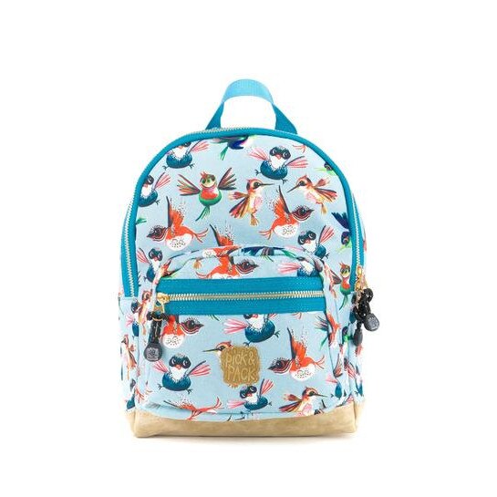 Ghiozdan Pick & Pack Birds Dusty Blue 31 x 43 x 20 cm