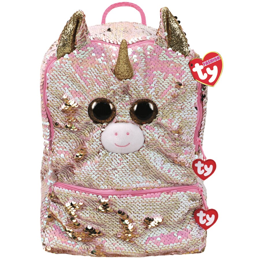 Ghiozdan Ty Plush, Fantasia the Unicorn, Cu paiete, 35 x 48 x 14 cm