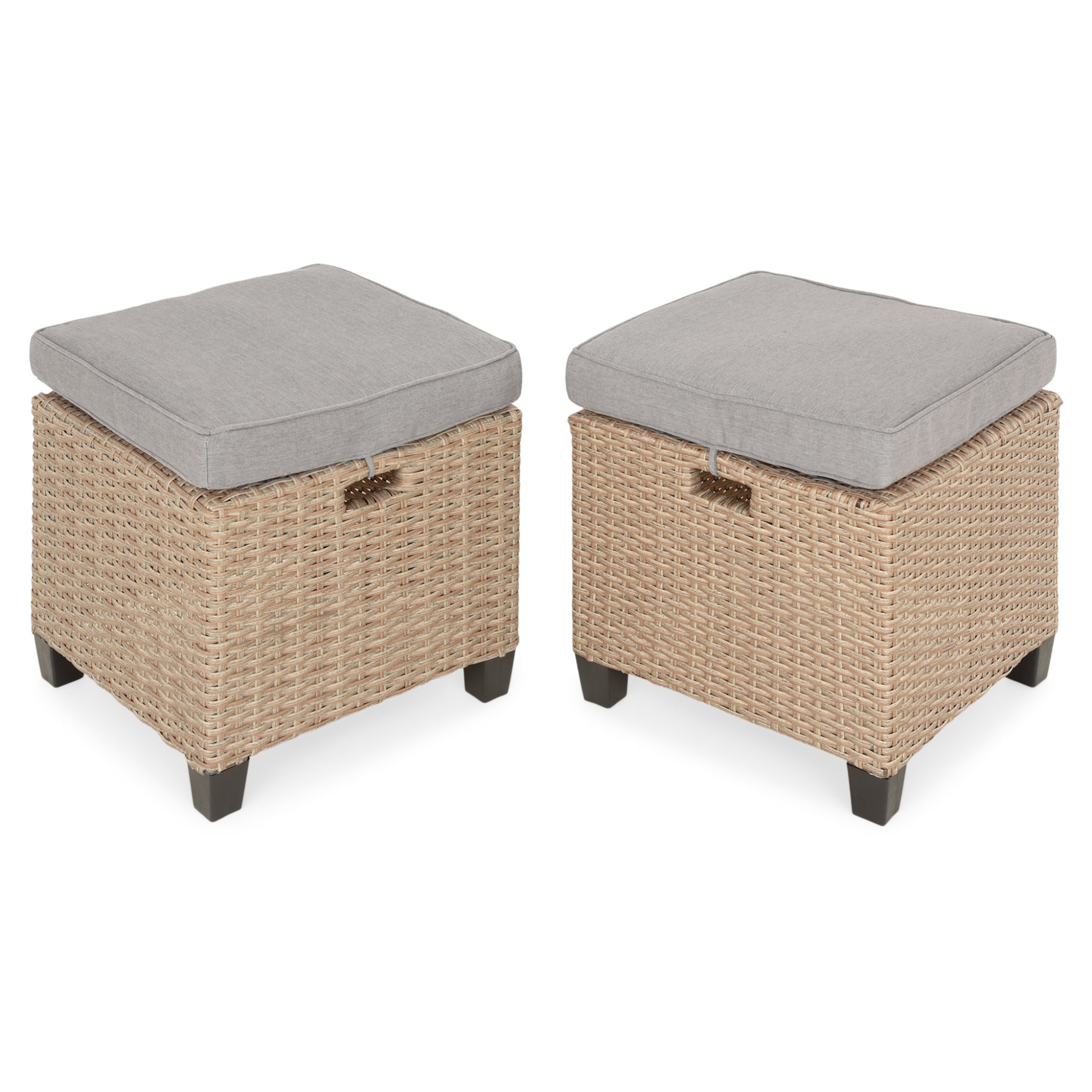 Set 2 tabureti gradina/terasa Maison Mex BAXTER L 40 l 40 H 38 natur/bej