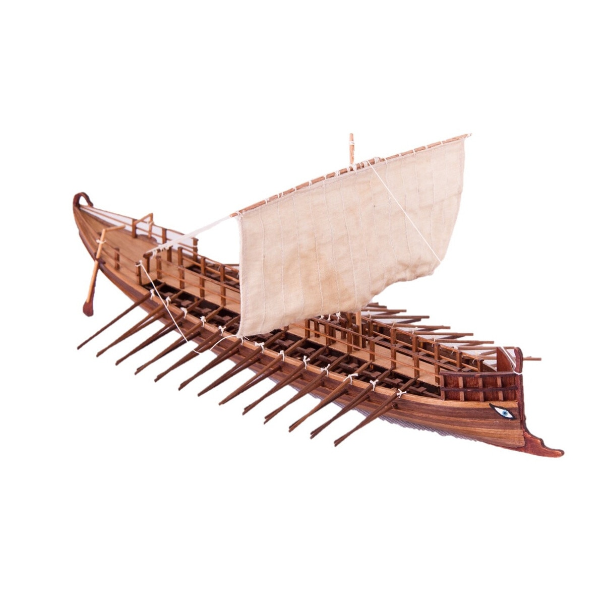 Kit de construit barca din lemn cu panze Greek Bireme 1:72
