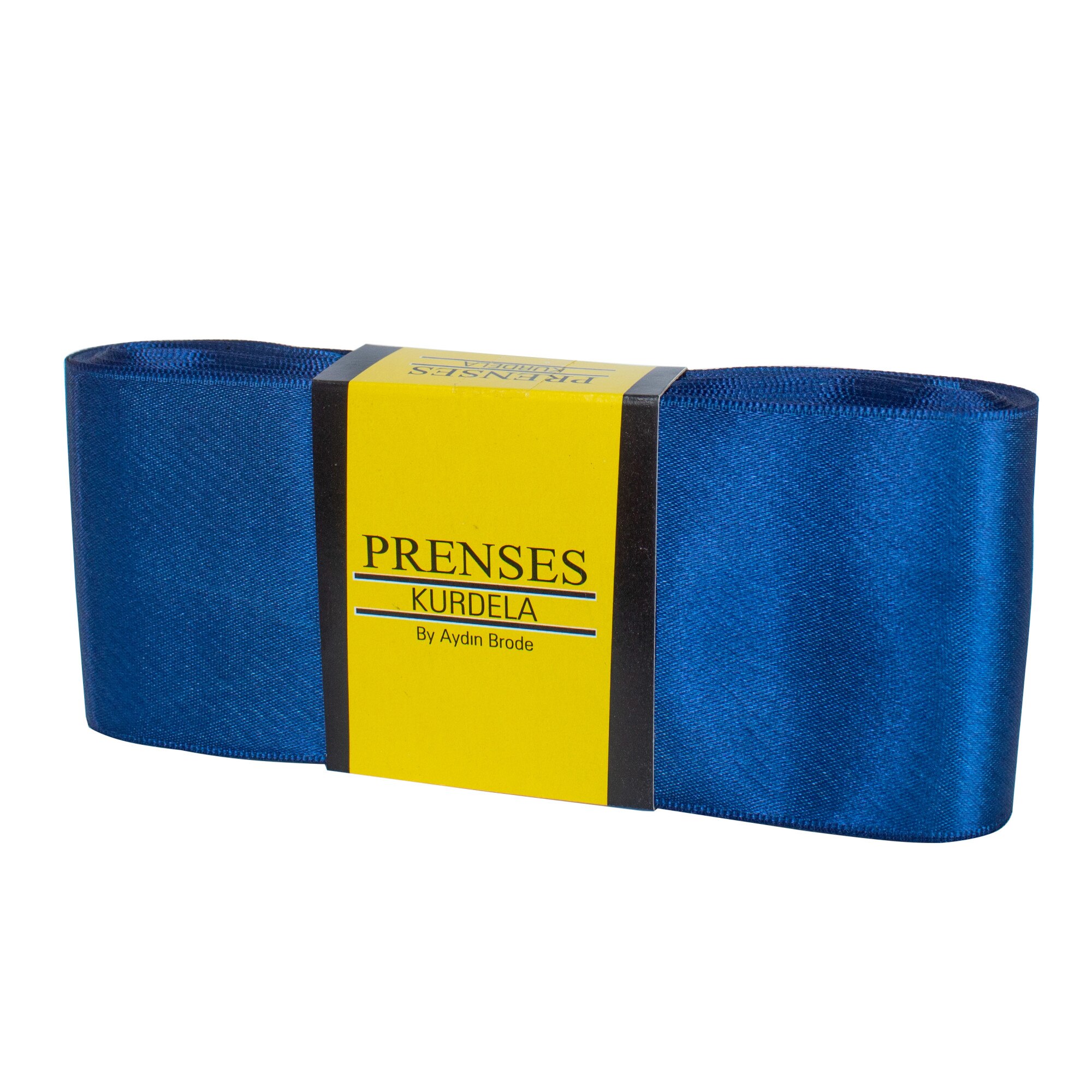 Rola panglica satinata, fata dubla, lungime 10m, latime 6 cm, poliester, culoare albastru