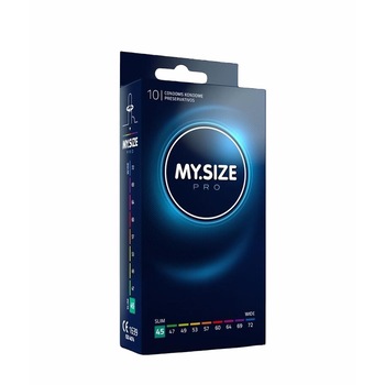 Prezervative premium My Size PRO, subtiri si rezistente, marime 45mm, 1 cutie x 10 buc Prezervative premium My Size PRO, subtiri si rezistente, marime 45mm, 1 cutie x 10 buc