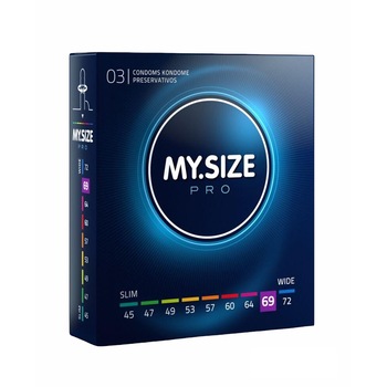 Prezervative premium My Size PRO, subtiri si rezistente, marime 69mm, 1 cutie x 3 buc Prezervative premium My Size PRO, subtiri si rezistente, marime 69mm, 1 cutie x 3 buc