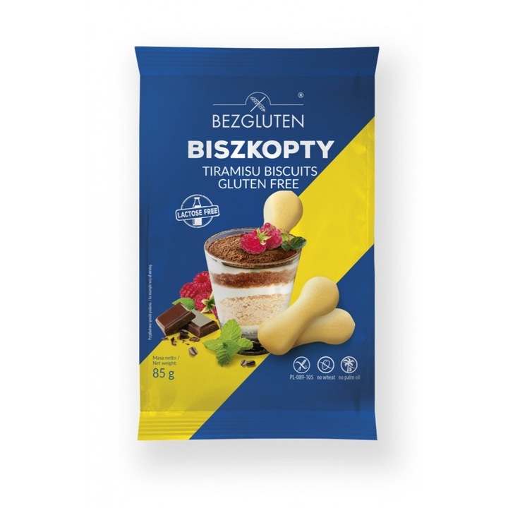 Biscuiti piscoturi fara gluten, Bezgluten, 3buc x 85g, fara lactoza