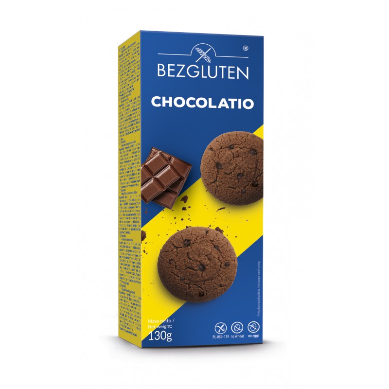 Biscuiti fara gluten cu ciocolata, Bezgluten, 130 g