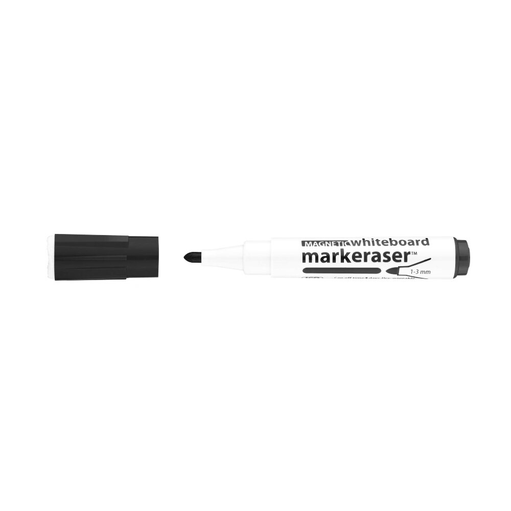 Marker whiteboard negru, prevazut cu burete si magnet