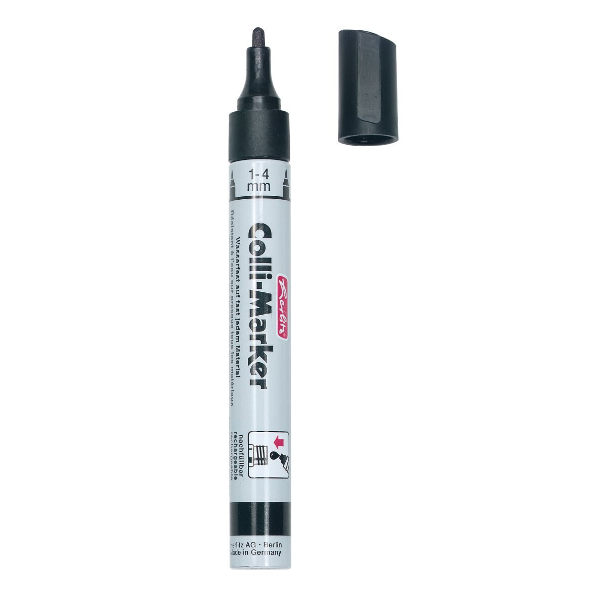 Marker colli 1-4mm reincarcabil negru