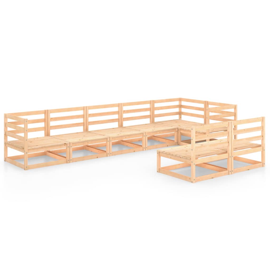 Set mobilier gradina 8 piese 2 canapele, vidaXL, Lemn masiv de pin, Maro miere