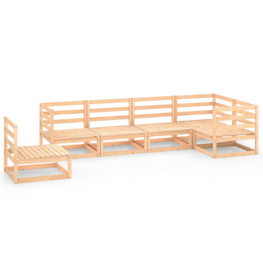 Set mobilier gradina 6 piese canapea cu fotoliu, vidaXL, Lemn masiv de pin, Maro miere