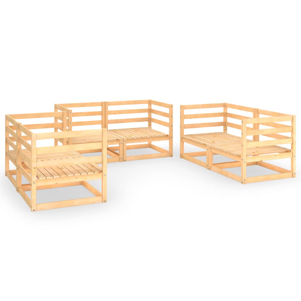 Set mobilier gradina 6 piese set 3 canapele, vidaXL, Lemn masiv pin, Maro miere