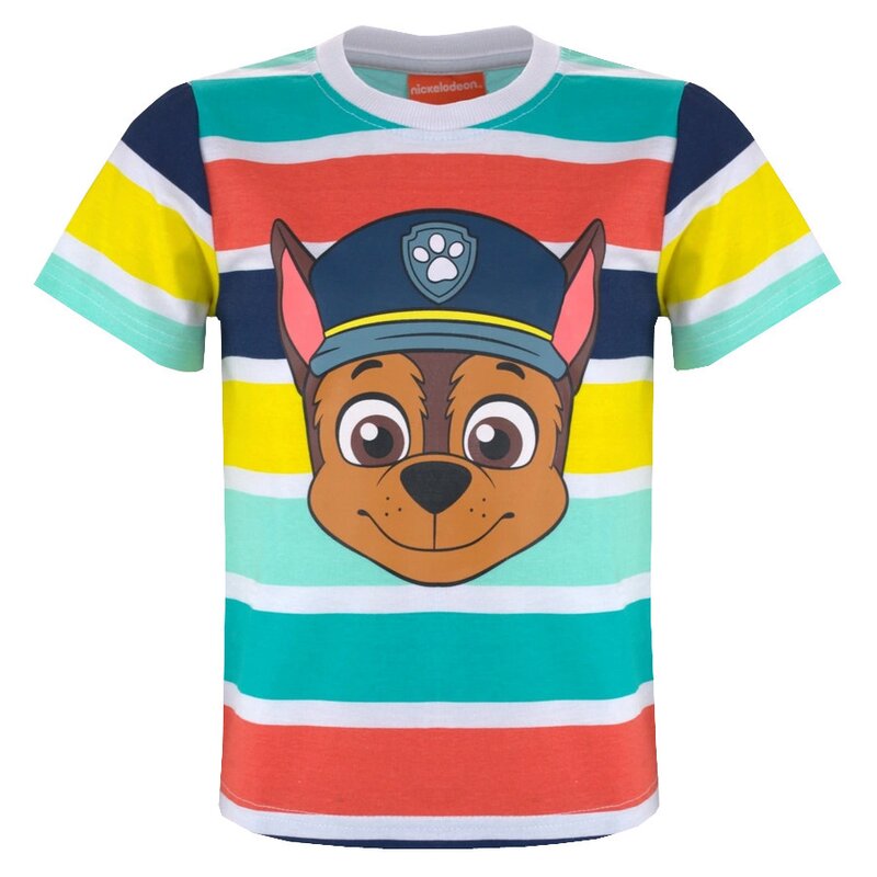 Tricou baieti, Chase cu dungi, alb