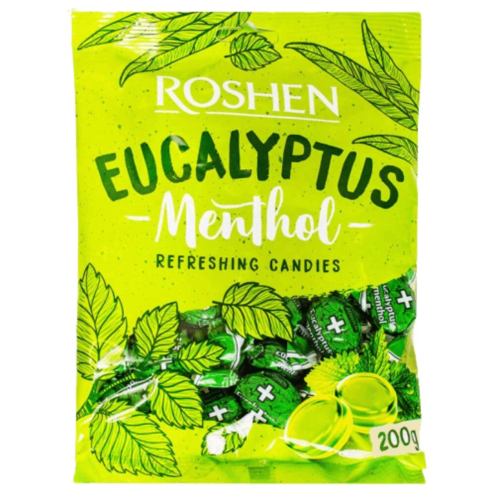 Roshen Eucalyptus Drops, 200g, Eukaliptusz és Mentol ízű