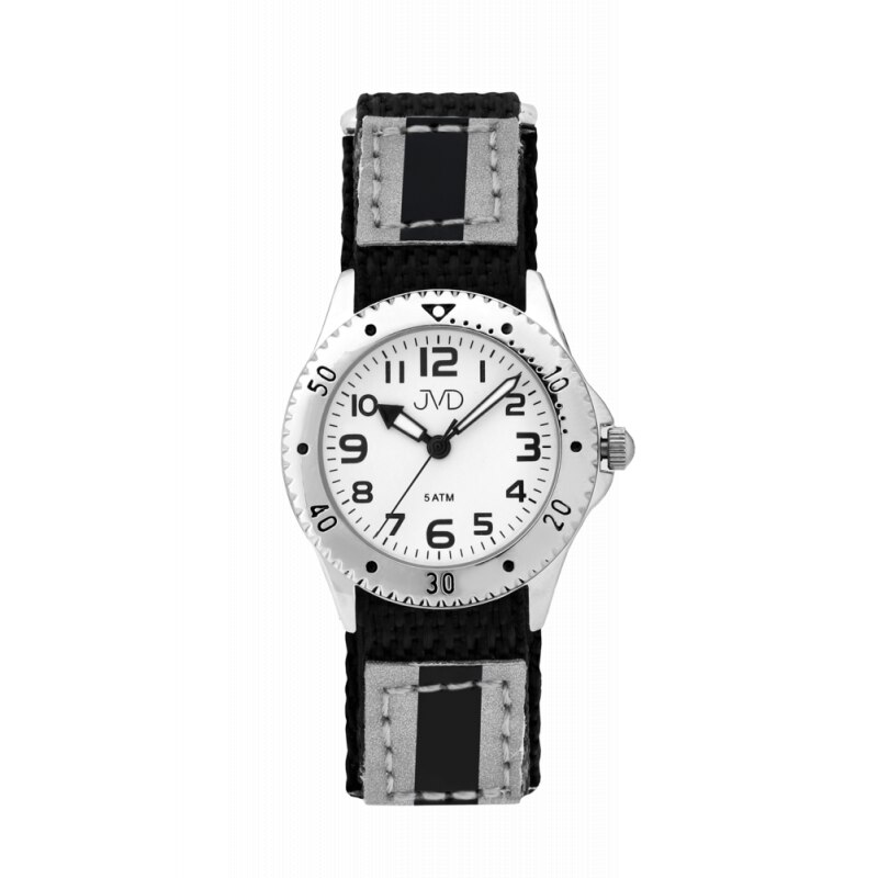 Ceas pentru copii JVD J7193.1, Plastic, Negru/Alb