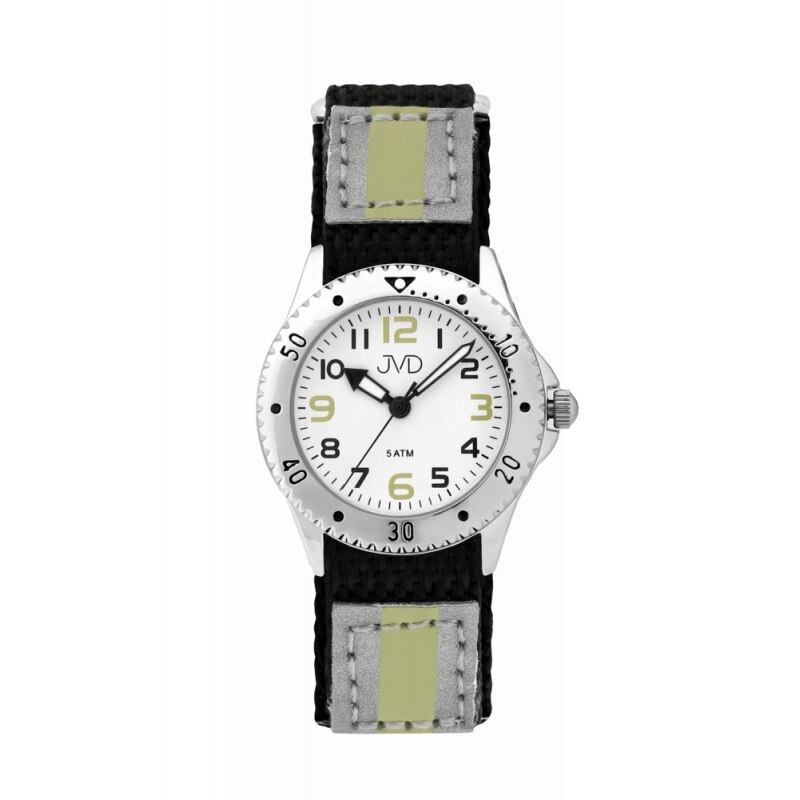 Ceas pentru copii JVD J7193.4, Plastic, Negru/Gri/Galben