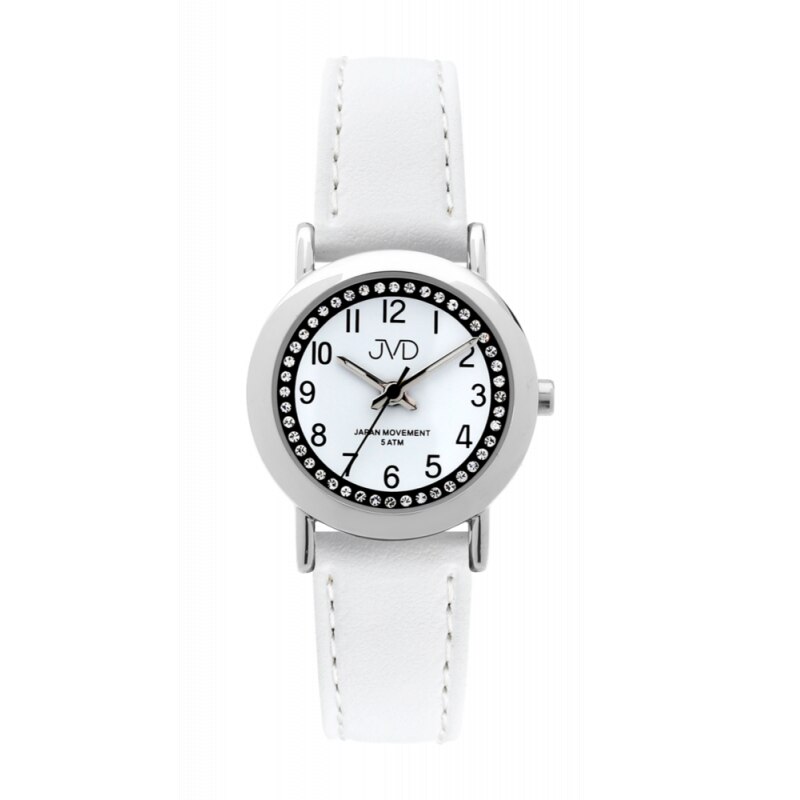 Ceas pentru copii JVD J7179.6, Otel inoxidabil, Alb