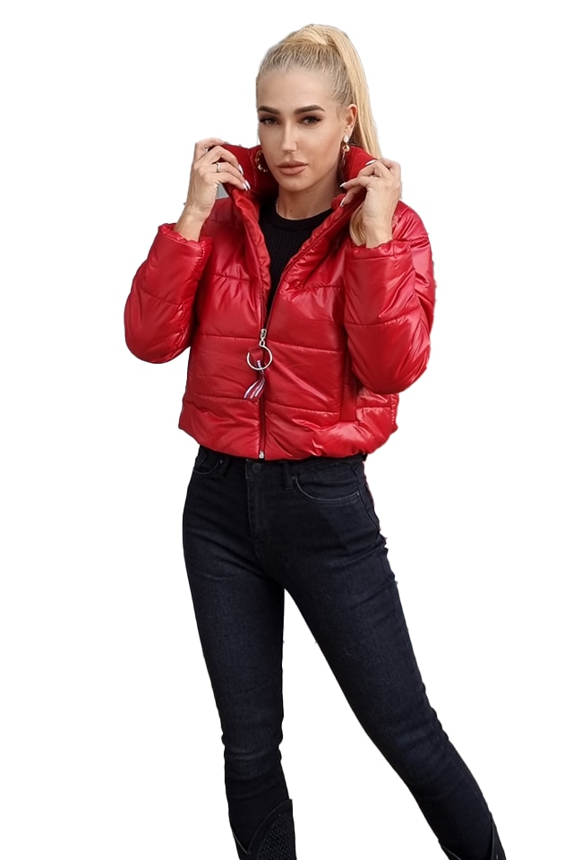 Geaca scurta de fas Pamela, Rosu