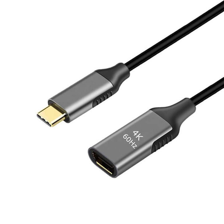 Адаптер, USB Type-C към DisplayPort, TechDelivery USH296, 4K@60Hz резолюция