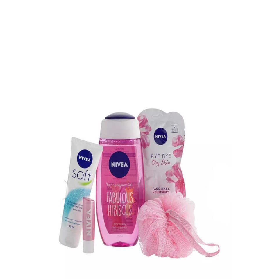Set 6 Piese Nivea, Unicorn Moments, 1 x Gel de Dus 250 ml, 1 x Crema 75 ml, 2 x Masca Pentru Fata 2 x 7.5 ml, 1 x Balsam de Buze 4.8 g, 1 x Scrub Pentru Corp