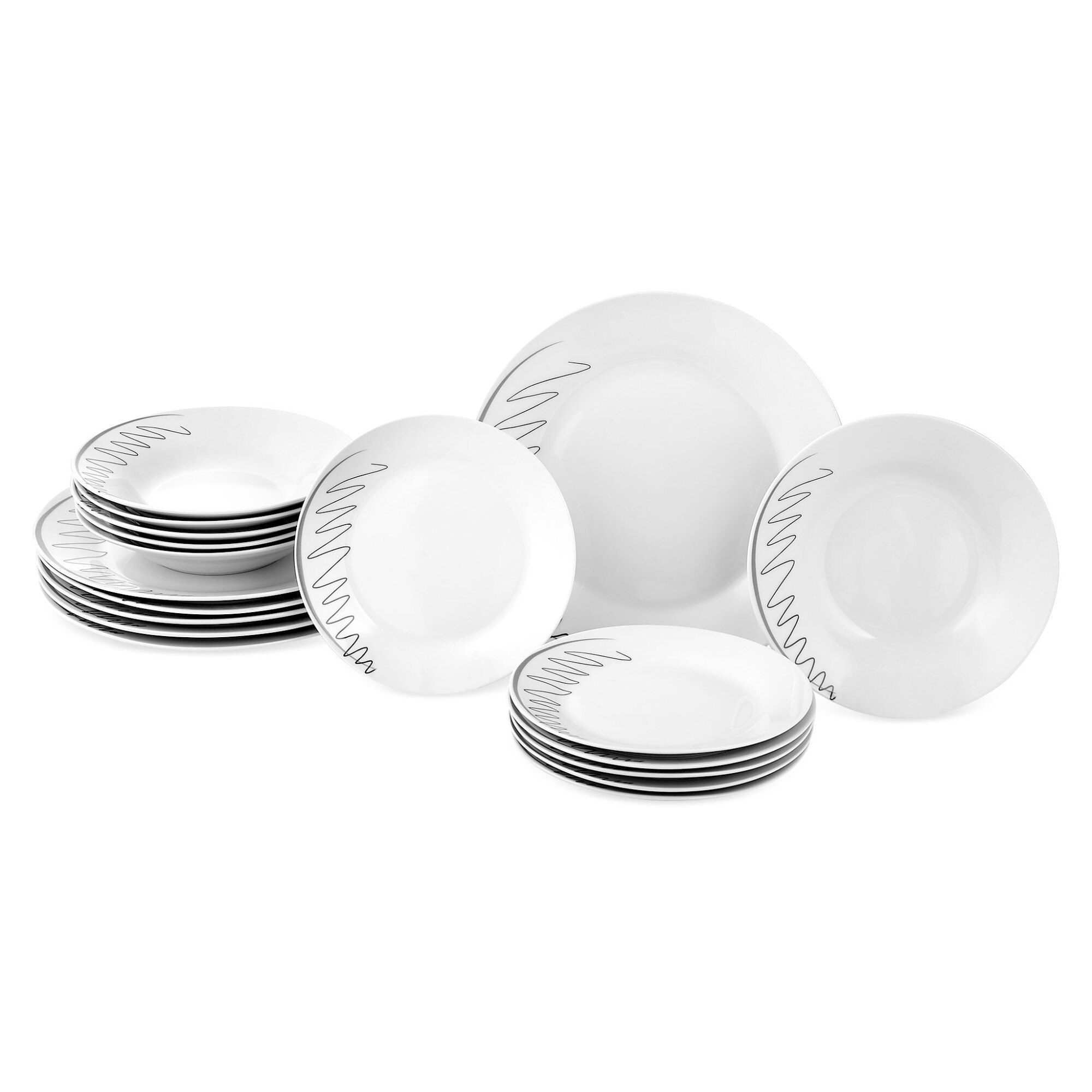 Set vesela, Esquisse, 18 piese, alb