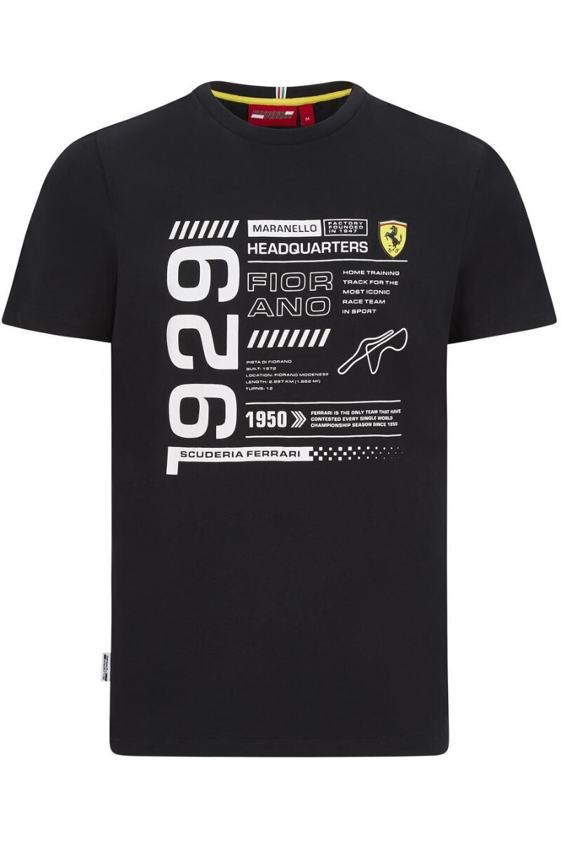 Tricou Scuderia Ferrari F1 Detail negru, S, 100% bumbac