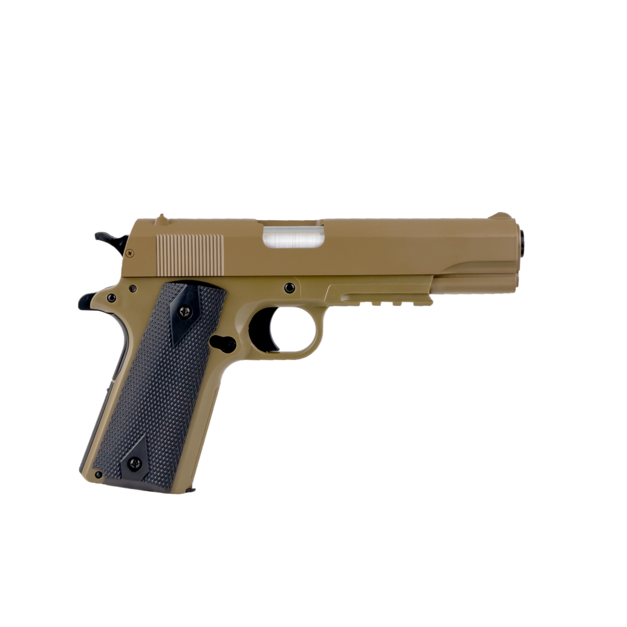 Pistol manual Airsoft, Colt 1911 Metal Slide Spring Dark Earth, Cybergun