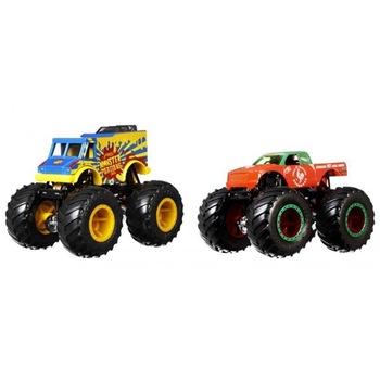 Masinute Hot Wheels by Mattel Monster Trucks Monster Patriot vs Tuon Ot Sriracha, 2 Piese Masinute Hot Wheels by Mattel Monster Trucks Monster Patriot vs Tuon Ot Sriracha, 2 Piese