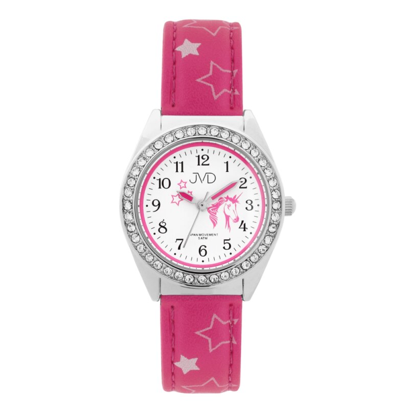 Ceas pentru copii JVD J7117.8, Plastic, 5 ATM, Roz