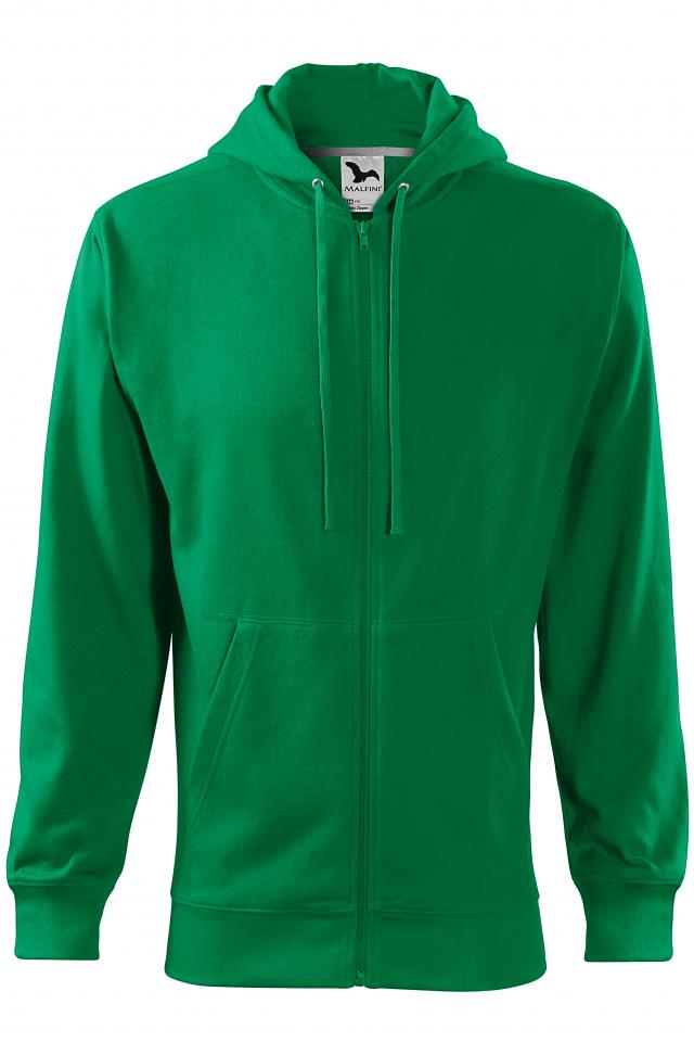 Hanorac pentru barbati Trendy Zipper, Verde Mediu