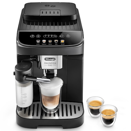 Кафеавтомат De'Longhi Magnifica Evo ECAM 290.61.B, 1450W, 1.8 л, 15 бара, Кана за мляко, Система LatteCrema, Мелничка с 13 степени, Черен