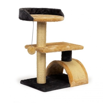 Ansamblu de joaca pentru pisici, 2 etaje, baza stabila din MDF, stalpi infasurati in sisal, 55 x 39.5 cm Ansamblu de joaca pentru pisici, 2 etaje, baza stabila din MDF, stalpi infasurati in sisal, 55 x 39.5 cm