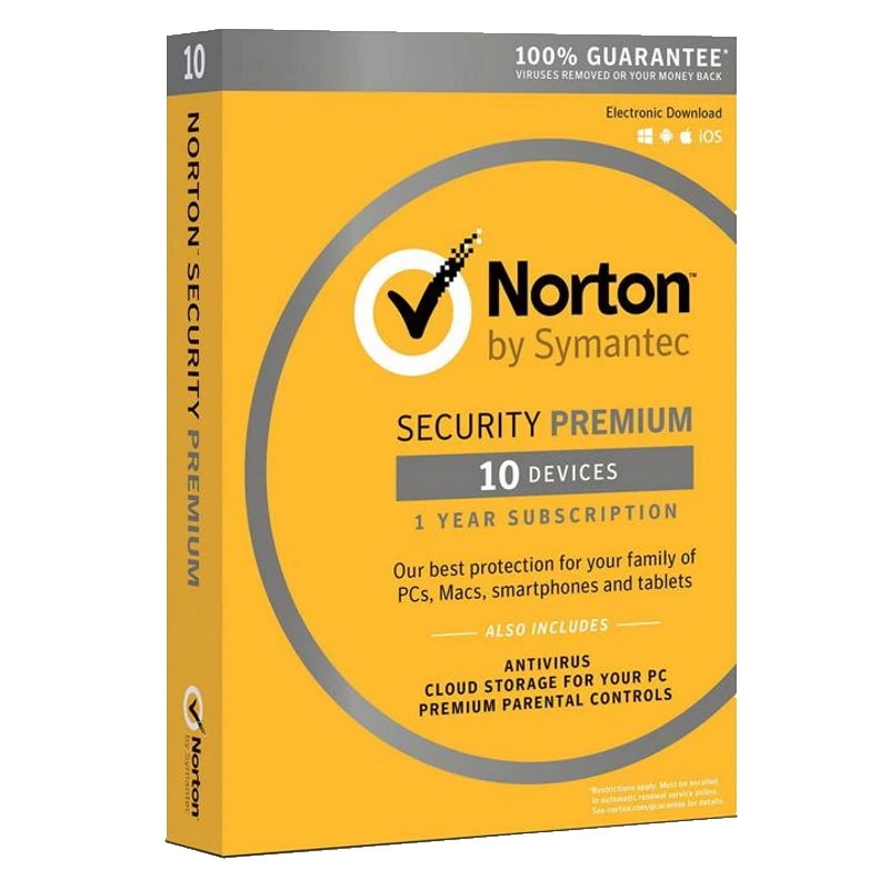 Norton Security Premium 2021, 10 Dispozitive, 25GB Backup - Licenta Electronica