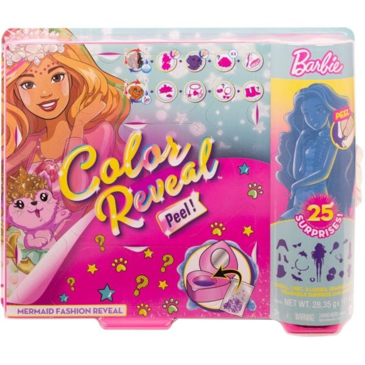 Barbie Color Reveal Mágikus meglepetés baba - Sellő szett