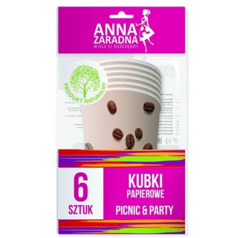 Set 6 buc pahare carton, Anna,200ml