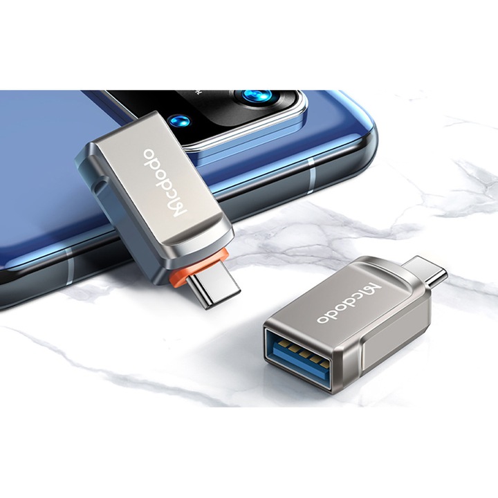 Mcdodo USB-C – USB 3.0 OTG adapter, okostelefonhoz, táblagéphez, laptophoz, Apple-hez, Samsunghoz, Huaweihez, Xiaomihoz, Oppohoz
