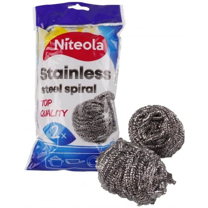 Set 2 Bureti din Sarma pentru Vase Niteola Stainless Steel Spiral
