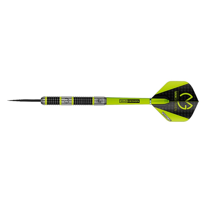 Комплект дартс Winmau, Michael Van Gerwen, MvG Design Aspire, 1444.22, 26 g, черен/зелен