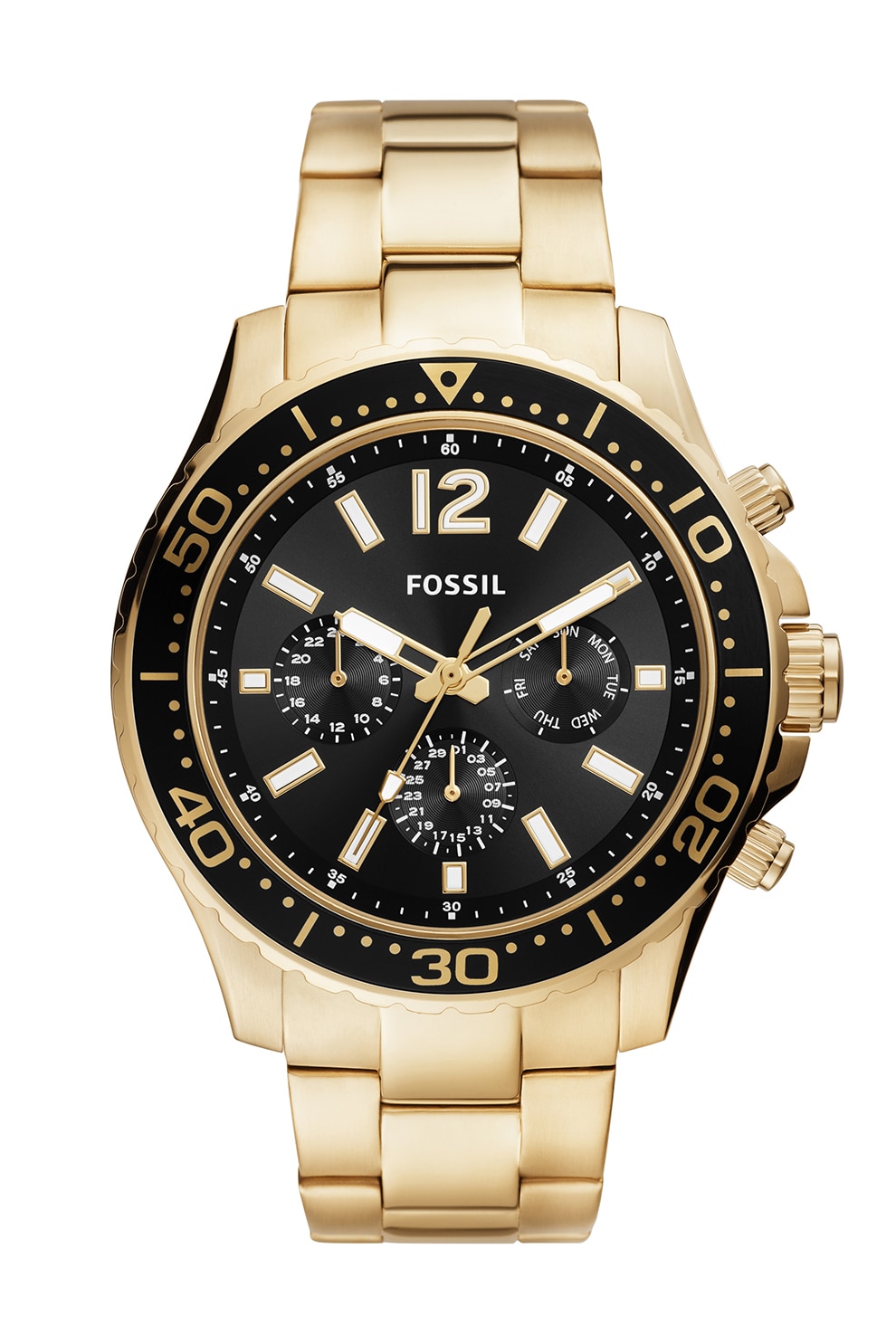 Fossil, Ceas din otel inoxidabil cu functii multiple, Auriu