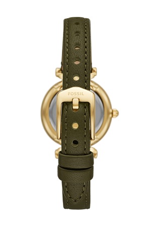 Fossil, Ceas quartz cu o curea din piele ecologica, Verde inchis/auriu