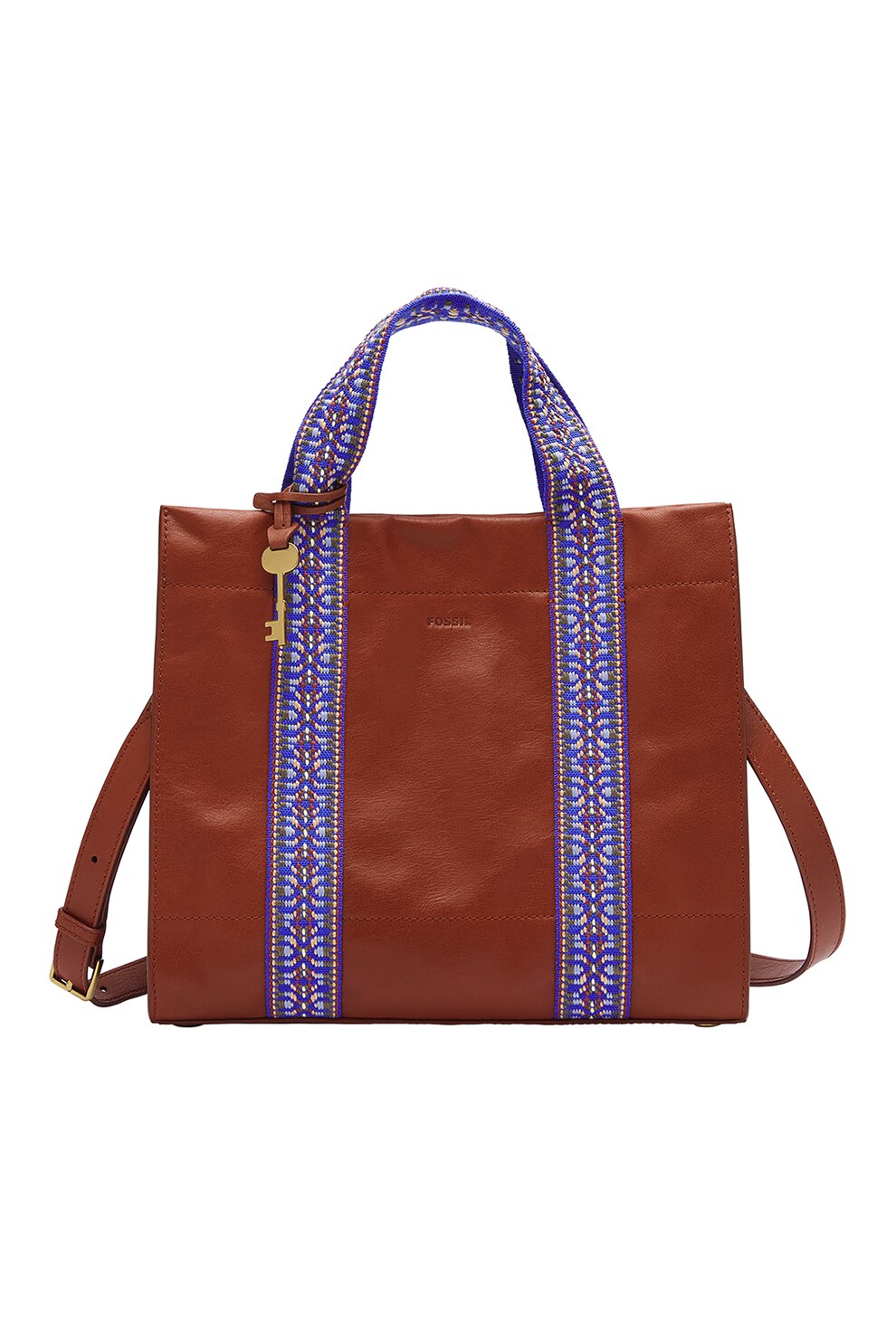 Fossil, Geanta din piele cu bareta de umar Carmen, Rosu inchis/violet