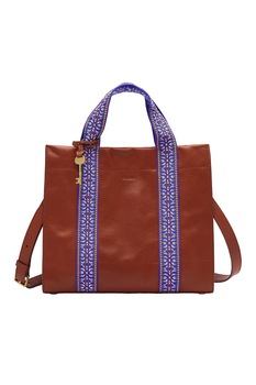 Fossil, Geanta din piele cu bareta de umar Carmen, Rosu inchis/violet Fossil, Geanta din piele cu bareta de umar Carmen, Rosu inchis/violet