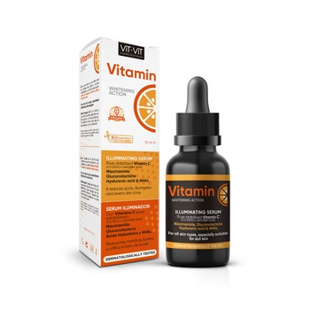 Ser Iluminator, cu Efect de Albire, cu Vitamina C, Niancinamide (Vitamina B3), Acid Hialuronic, 30ml, Diet Esthetic Ser Iluminator, cu Efect de Albire, cu Vitamina C, Niancinamide (Vitamina B3), Acid Hialuronic, 30ml, Diet Esthetic
