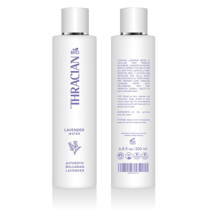 Apa organica de lavanda, Thracian, 200 ml