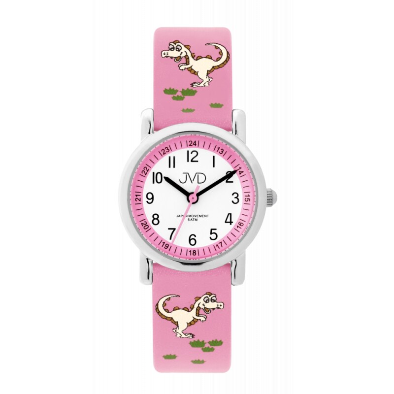 Ceas pentru copii JVD J7199.1, Plastic, 5 ATM, Roz