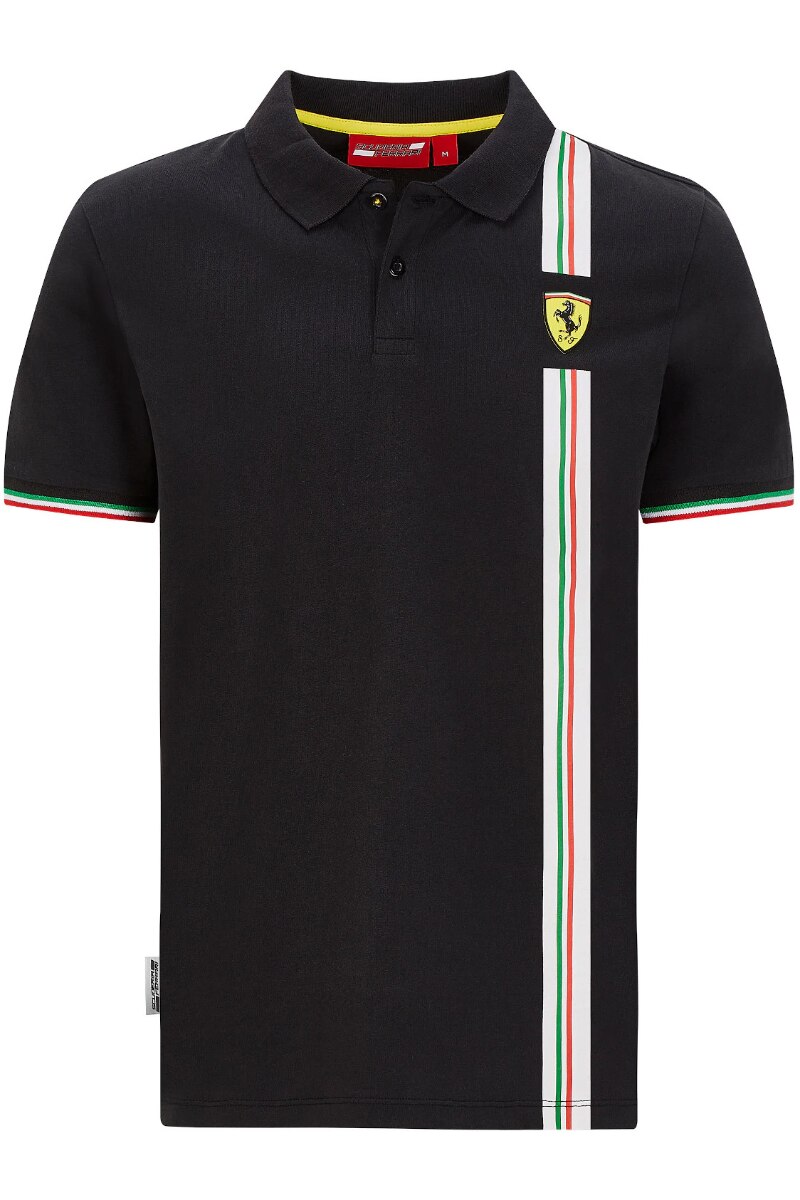 Scuderia Ferrari F1 Italian Flag negru, 100% bumbac, Negru