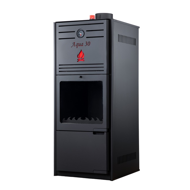 Termosemineu tip centrala Aqua Premium 30 kW, cu regulator tiraj, FM