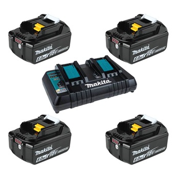 Pachet 4 acumulatori Makita BL1860 18V, 6Ah si incarcator dublu Makita DC18RD Pachet 4 acumulatori Makita BL1860 18V, 6Ah si incarcator dublu Makita DC18RD